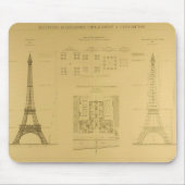 Blauwdrukken voor Eiffel Tower Muismat (Voorkant)