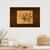 Blauwdrukken voor Eiffel Tower Poster (Keuken)