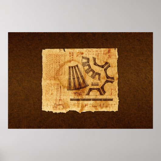 Blauwdrukken voor Eiffel Tower Poster (Voorkant)