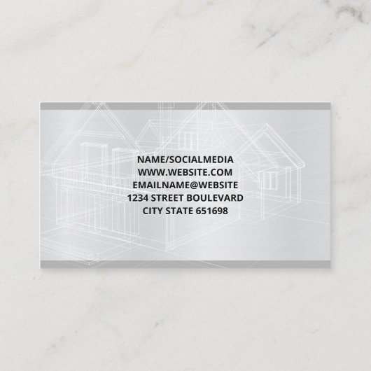 Blauwdrukken | zonnepaneel | Technische Logo Visitekaartje (Achterkant)