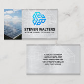 Blauwdrukken | zonnepaneel | Technische Logo Visitekaartje (Voorkant / Achterkant)