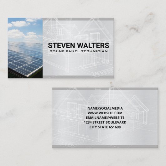 Blauwdrukken | Zonnepaneel Visitekaartje (Voorkant / Achterkant)
