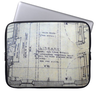 Blauwdruklaptophoes voor mediawisselaar laptop sleeve