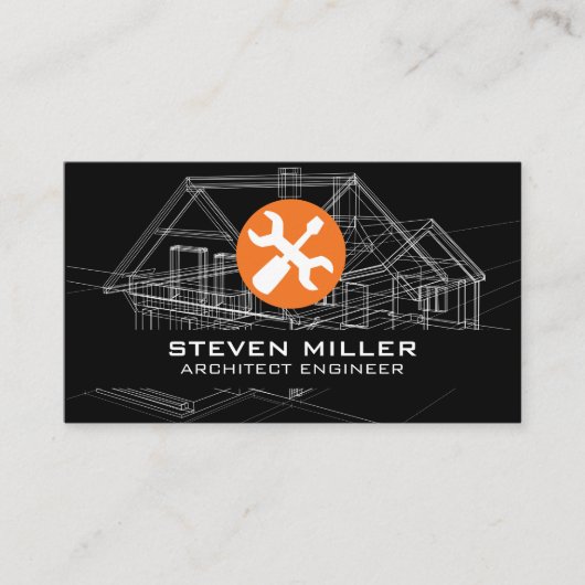 Blauwdrukschema's | Carpentry-tools voor architect Visitekaartje (Voorkant)