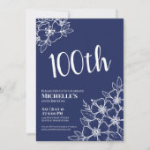 Blauwe 100ste verpartij kaart (Voorkant)