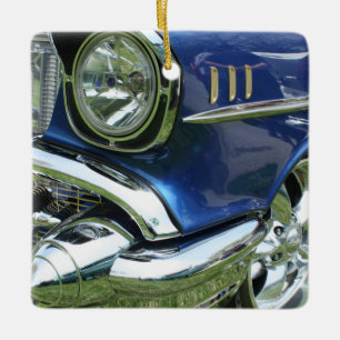 Blauwe 1957 Chevy antieke auto Keramisch Ornament