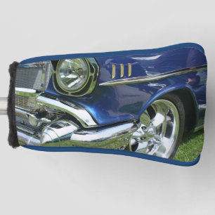 Blauwe 1957 Chevy oldtimer auto Golfheadcover