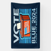 Blauwe 2024 presidentsverkiezingen spandoek (Verticaal)