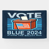 Blauwe 2024 presidentsverkiezingen spandoek (Horizontaal)