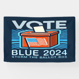 Blauwe 2024 presidentsverkiezingen spandoek