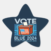 Blauwe 2024 presidentsverkiezingen ster sticker (Voorkant)