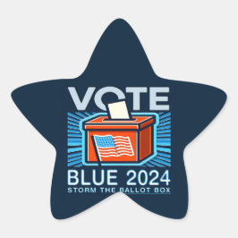 Blauwe 2024 presidentsverkiezingen ster sticker