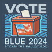Blauwe 2024 presidentsverkiezingen sticker (Voorkant)