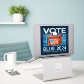 Blauwe 2024 presidentsverkiezingen sticker (Laptop op bureau)