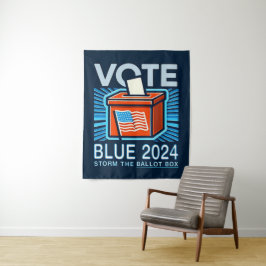 Blauwe 2024 presidentsverkiezingen wandkleed
