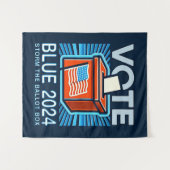 Blauwe 2024 presidentsverkiezingen wandkleed (Voorkant (horizontaal))