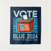 Blauwe 2024 presidentsverkiezingen wandkleed (Voorkant)