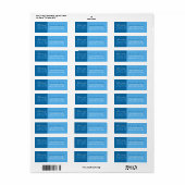 Blauwe 2-getinte afstudeerlabels voor retouradres etiket (Full Sheet)