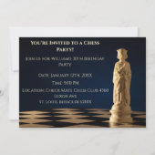 Blauwe 30e verjaardag partij schaakkoning kaart (Voorkant)