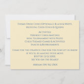 Blauwe 30e verjaardag partij schaakpion kaart (Achterkant)