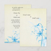 Blauwe 3,5-inch x 5-inch bruidskaart voor bruiloft kaart (Voorkant / Achterkant)