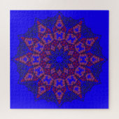 Blauwe 3D Art Mandala Legpuzzel (Horizontaal)