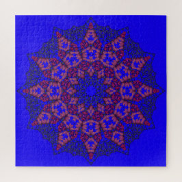 Blauwe 3D Art Mandala Legpuzzel