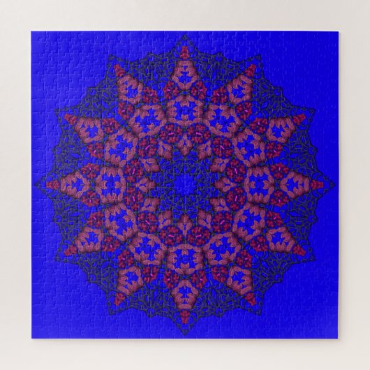 Blauwe 3D Art Mandala Legpuzzel (Verticaal)