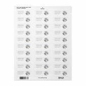 Blauwe 3D-bloemen gestileerde lelies bruiloft Etiket (Full Sheet)