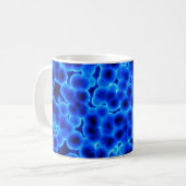 Blauwe 3D-cellen Koffiemok (Voorkant links)