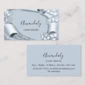 Blauwe 3D Makeup Event Planner Glitter Visitekaartje (Voorkant / Achterkant)