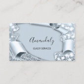 Blauwe 3D Makeup Event Planner Glitter Visitekaartje (Voorkant)