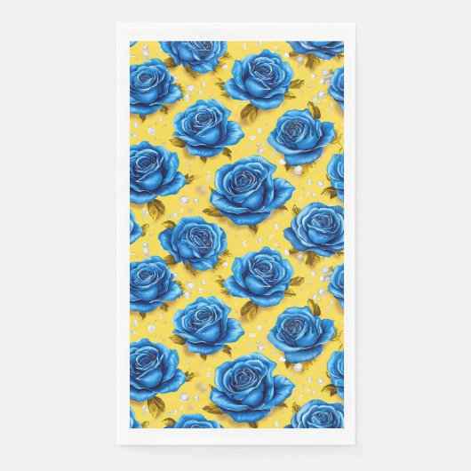 Blauwe 3d rozen servet (Voorkant)