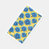 Blauwe 3d rozen servet (Hoek)