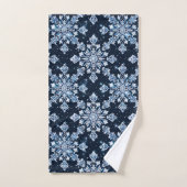 Blauwe 3D-sneeuwvlokken Bad Handdoek (Handdoek)