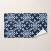 Blauwe 3D-sneeuwvlokken Bad Handdoek (Handdoek)