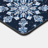 Blauwe 3D-sneeuwvlokken Bureaumat (Hoek)