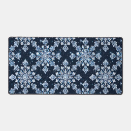 Blauwe 3D-sneeuwvlokken Bureaumat