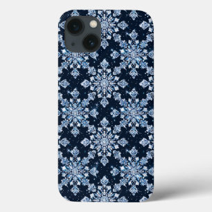 Blauwe 3D-sneeuwvlokken Case-Mate iPhone Case
