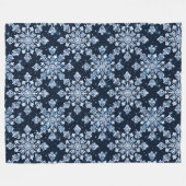 Blauwe 3D-sneeuwvlokken Fleece Deken (Voorkant (Horizontaal))
