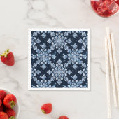 Blauwe 3D-sneeuwvlokken Servet (Insitu)