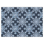 Blauwe 3D-sneeuwvlokken Tafelkleed (Voorkant (Horizontaal))