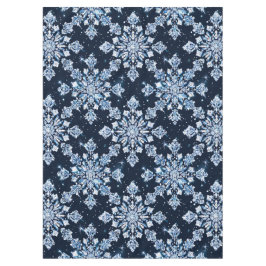 Blauwe 3D-sneeuwvlokken Tafelkleed