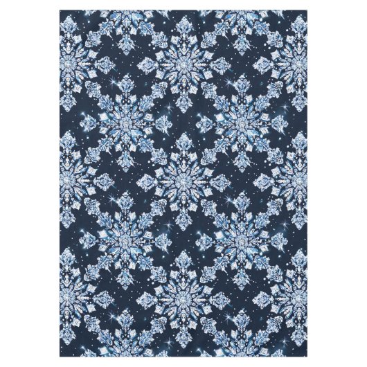 Blauwe 3D-sneeuwvlokken Tafelkleed (Voorkant)