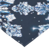 Blauwe 3D-sneeuwvlokken Tafelkleed (Gekanteld)