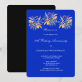 Blauwe 50ste verjaardag bruiloft kaart (Voorkant / Achterkant)