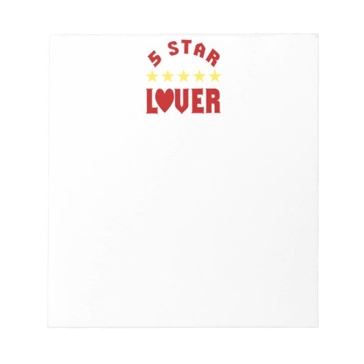 Blauwe 5 Sterren Liefhebber Notitieblok (Voorkant)