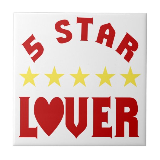 Blauwe 5 Sterren Liefhebber Tegeltje (Voorkant)