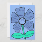 Blauwe 60ste verjaardag Eenvoudige Doodle Flower Kaart (Voorkant)