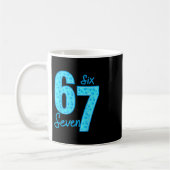Blauwe 67 Grappige Meme Koffiemok (Links)